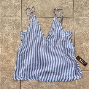 Lulus navy and white tank top